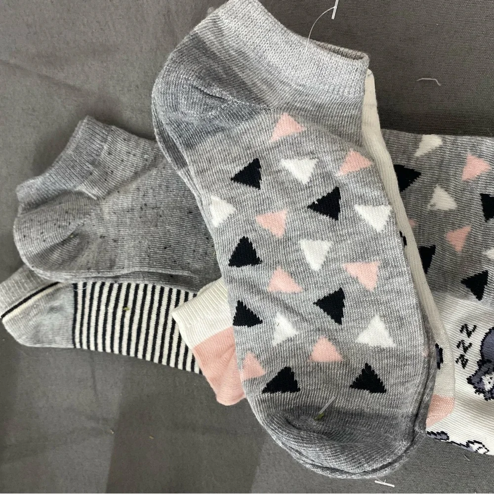 Cute Cat with colorful Print Ankle Socks Set 8 pair